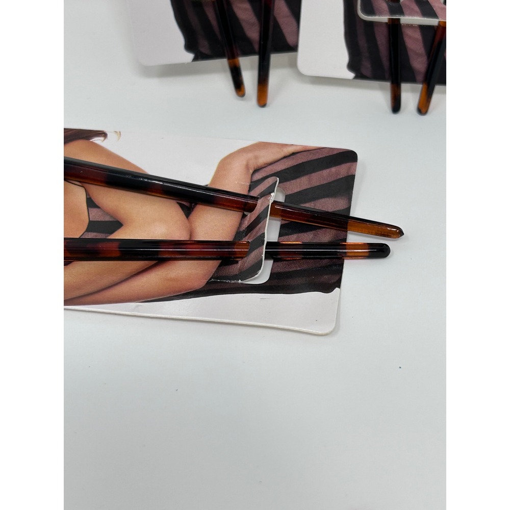 Cosmopolitan Tortoise Shell Hair Sticks Vintage 1999 91130 Lot of 3 Packs NOS‎ - Picture 2 of 5